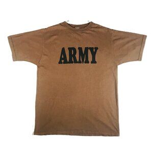 DSCP by BVD Brown 100% Combed Cotton US Army Military T-Shirt Men's Size XL